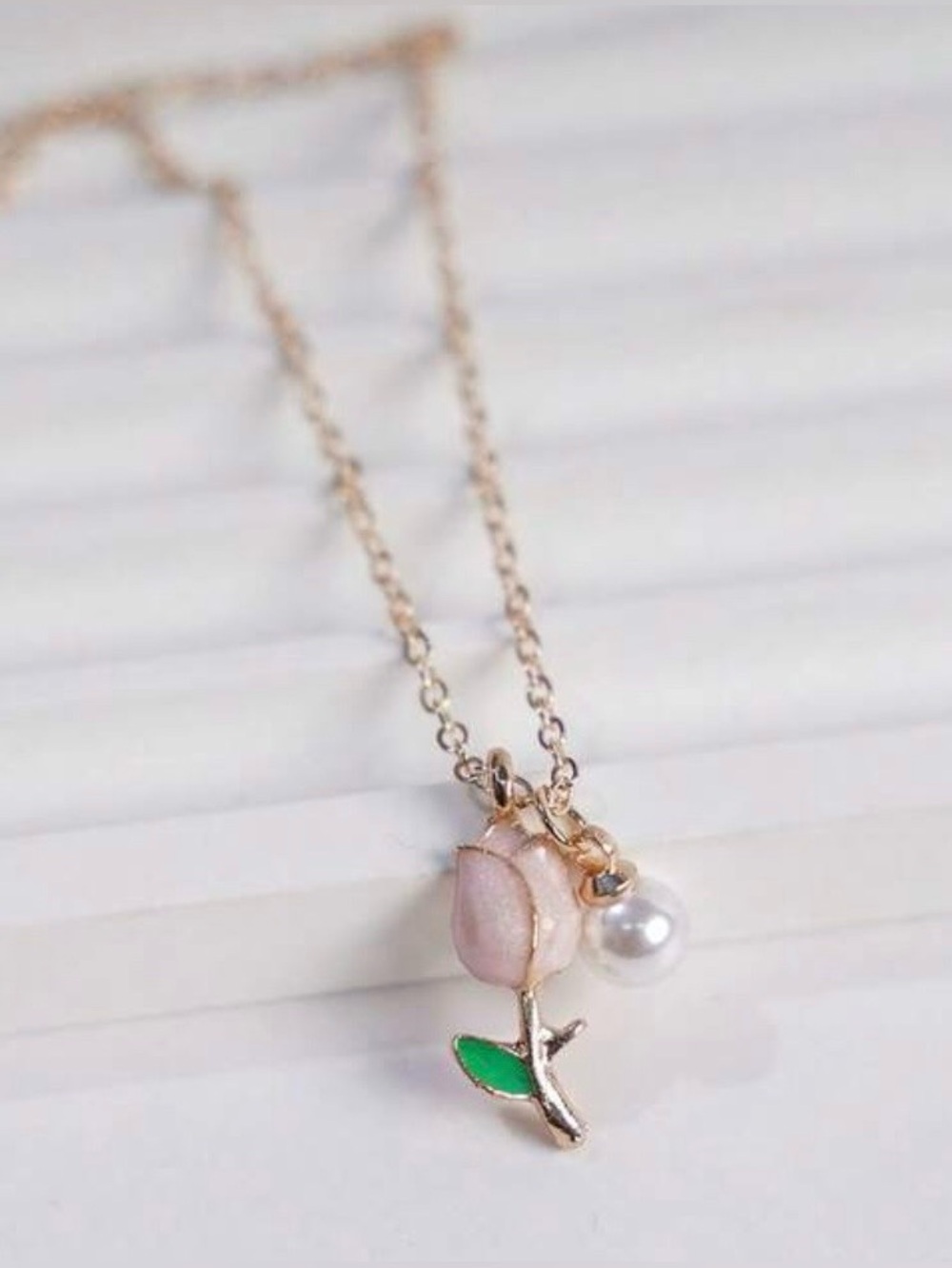 Pink Rose Necklace